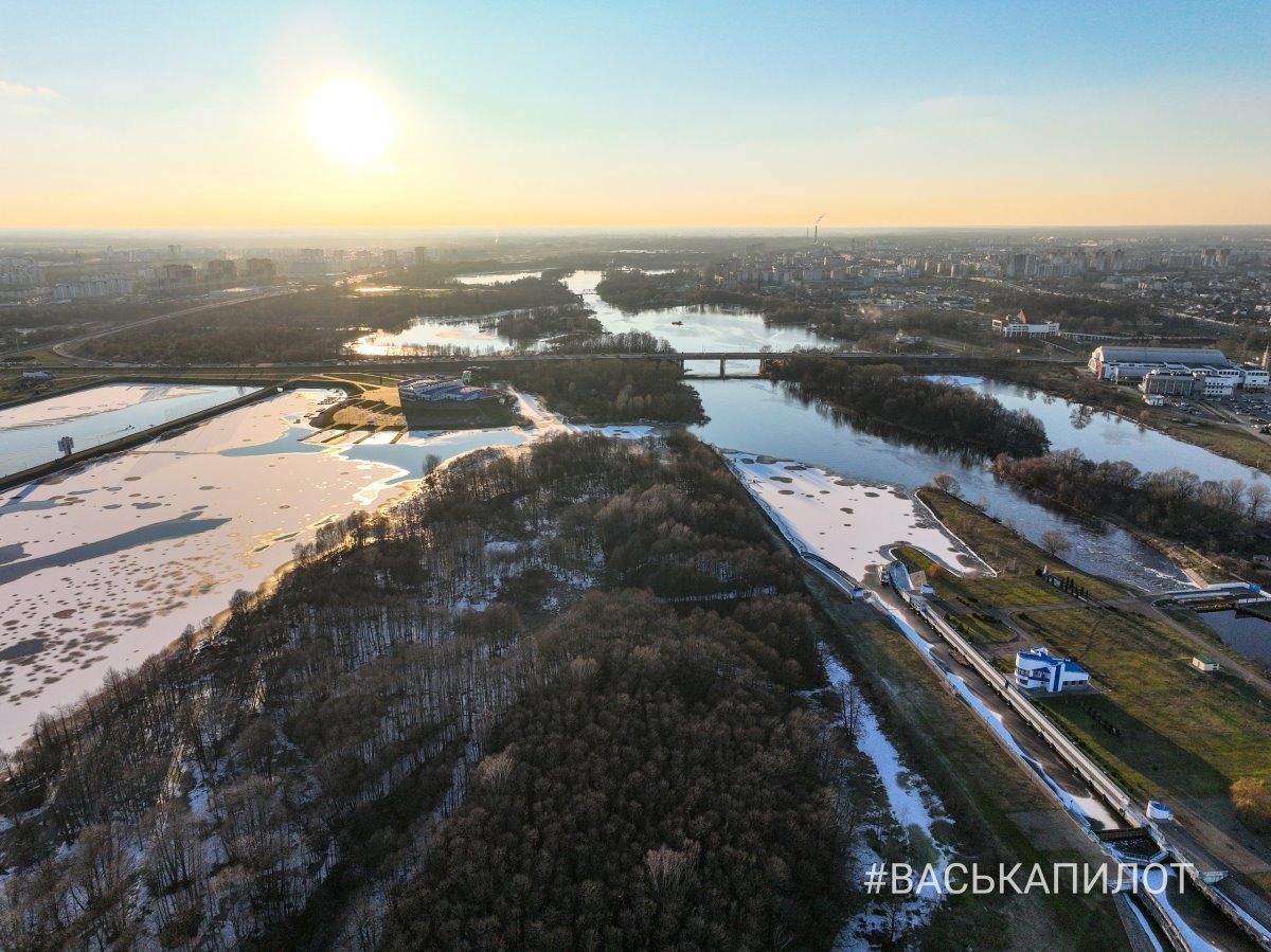 Мухавец в Бресте с высоты