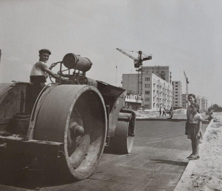 Стройка на ул. Набережной в Бресте, начало 1960-х гг.