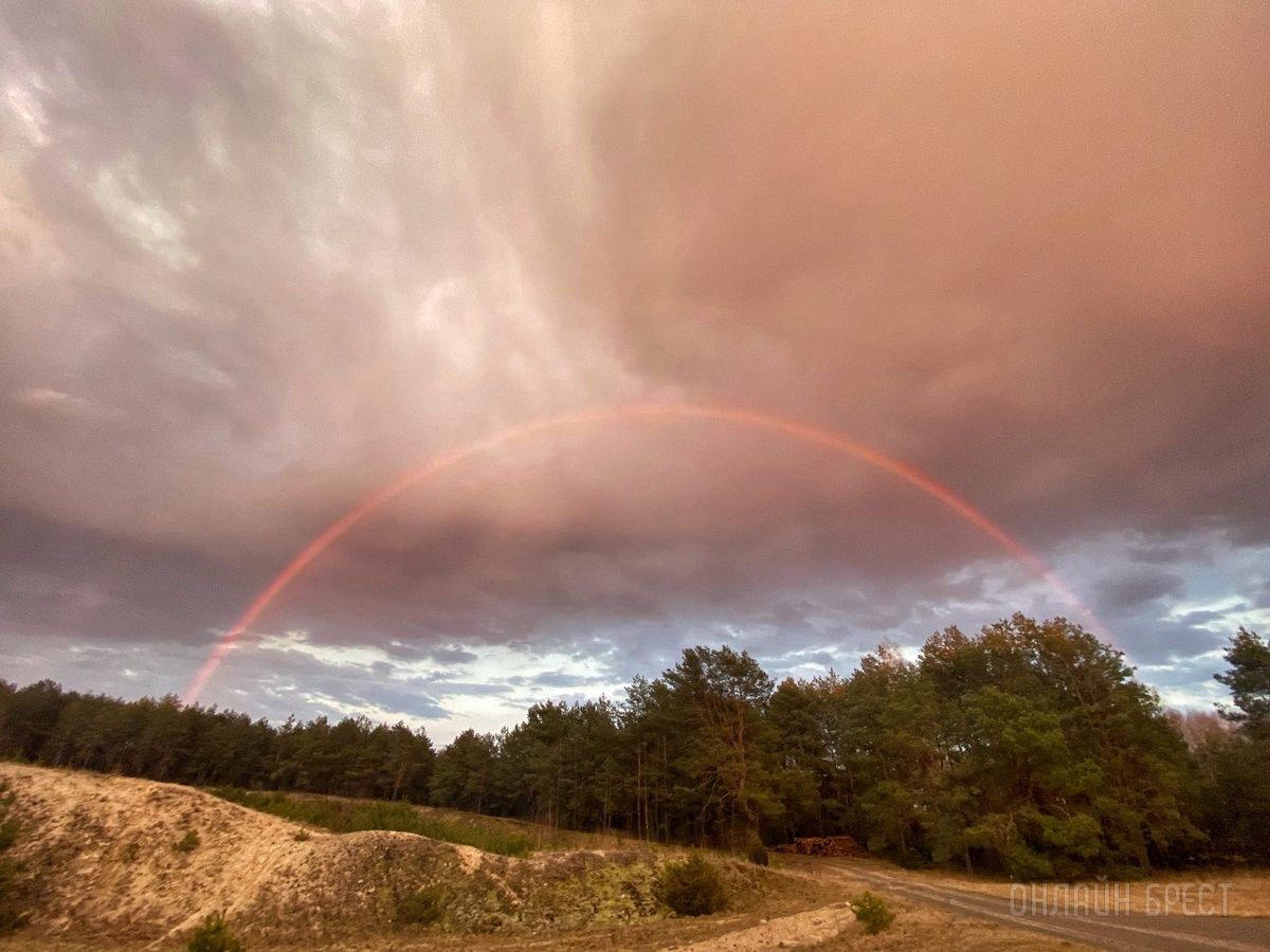 Читатель: Посмотрите, какая красивая радуга была вчера. Фото сделано недалеко от Бреста