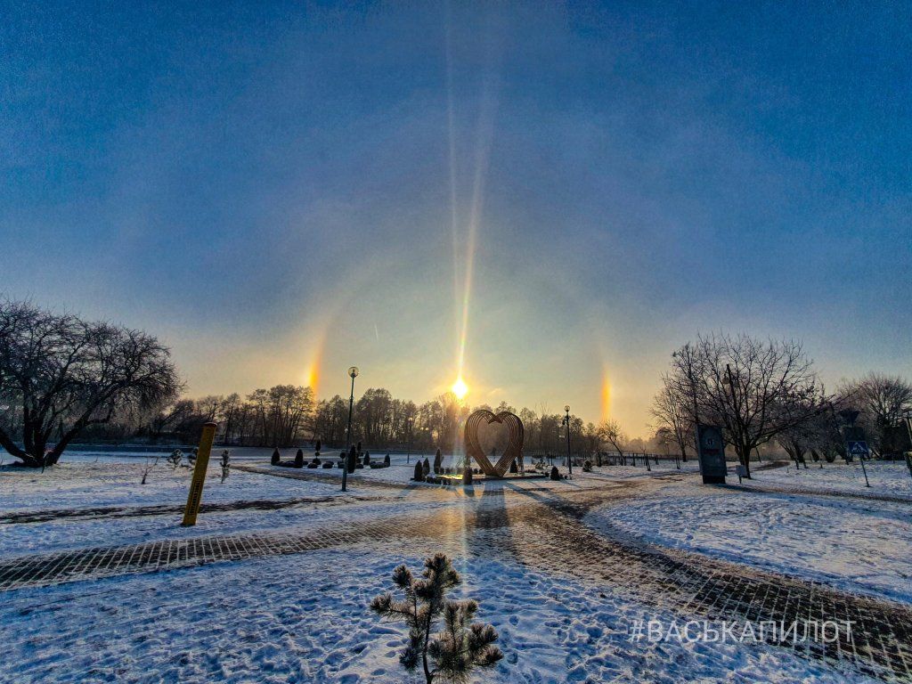 Посмотрите, как красиво! Солнечное гало сегодня над Брестом