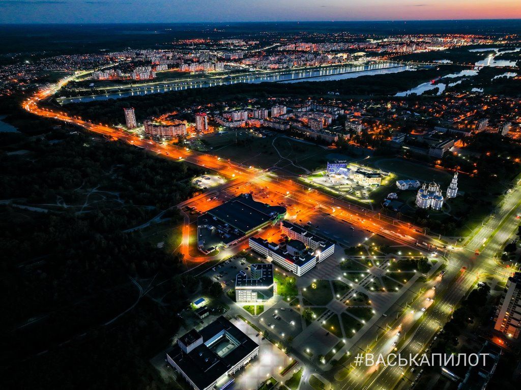 Так выглядит вечерний Брест с высоты