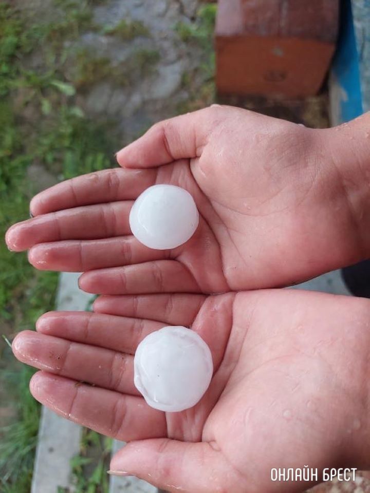 Посмотрите, какой град выпал в Каменецком районе