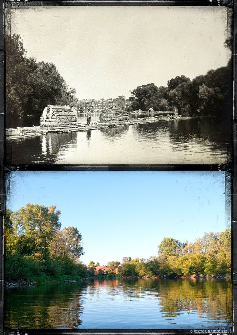 Брест, река Буг, 105 лет назад и сейчас