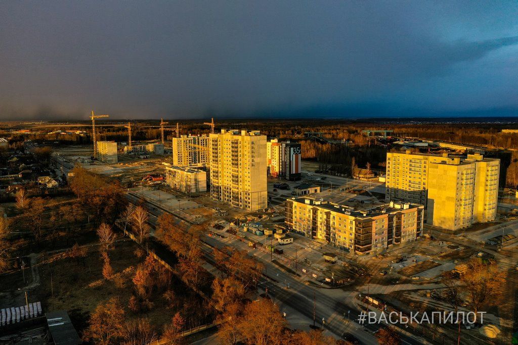 Смотрим с высоты, как выглядит новый квартал на ул. Лейтенанта Рябцева в Бресте