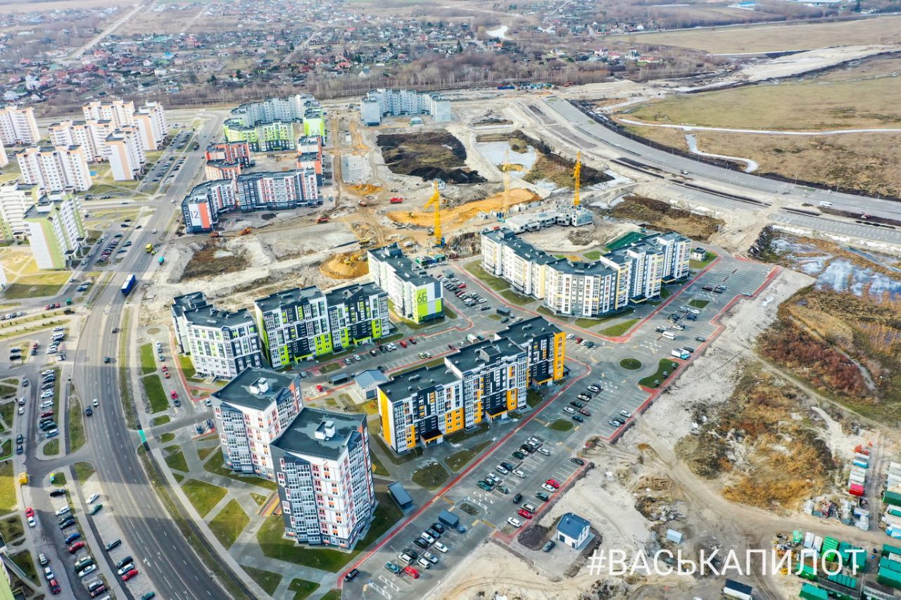 Как идет строительство района Бреста ЮЗМР-1. Смотрим с высоты