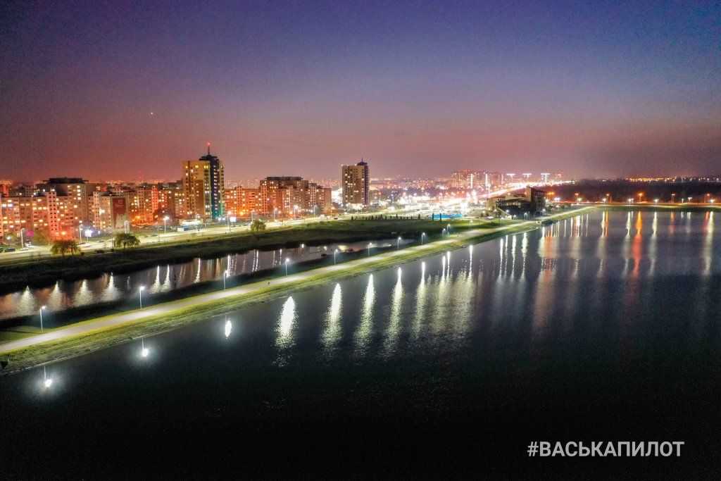 Ночной Брест с высоты