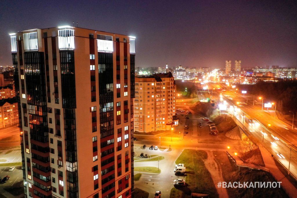 Ночной Брест с высоты