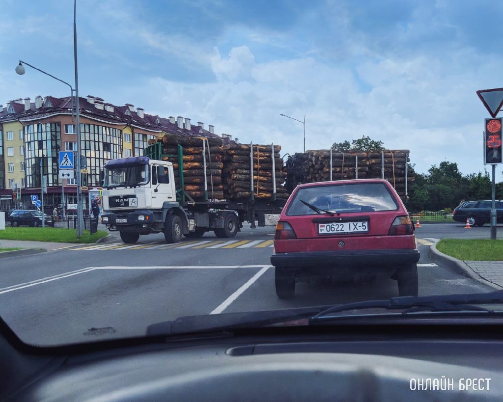 Брестская область. В Пинске мотоциклист врезался в лесовоз