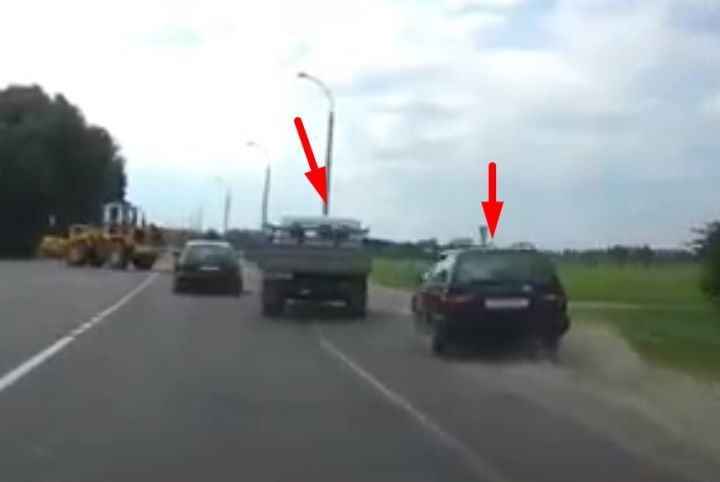 В Бресте на Ковельском шоссе чуть не произошло ДТП