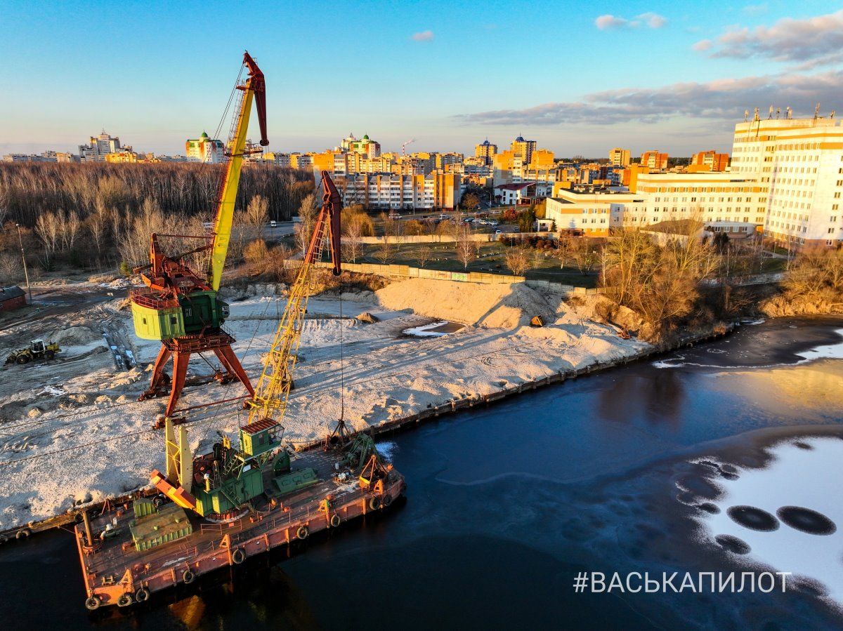 Мухавец в Бресте с высоты