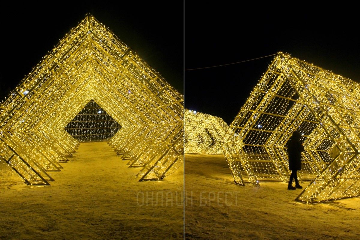 В Бресте на Набережной установили световую инсталляцию