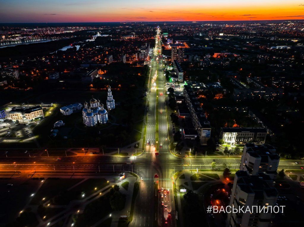 Так выглядит вечерний Брест с высоты