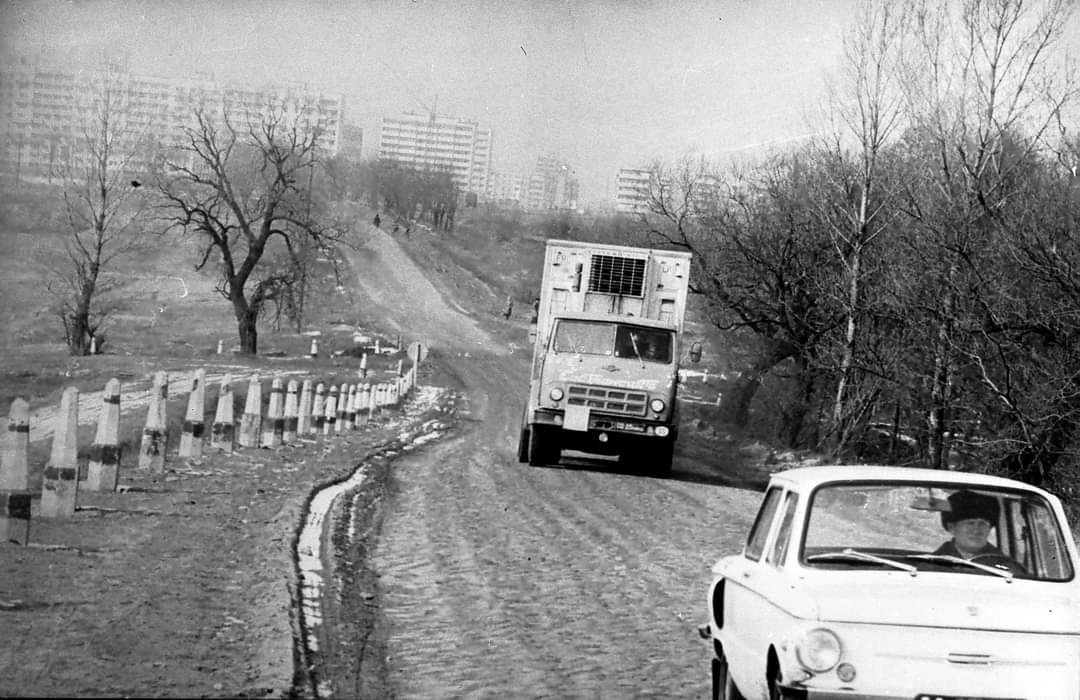 Брест, вид на Партизанский проспект со стороны старого Гузнянского моста. 70-е годы