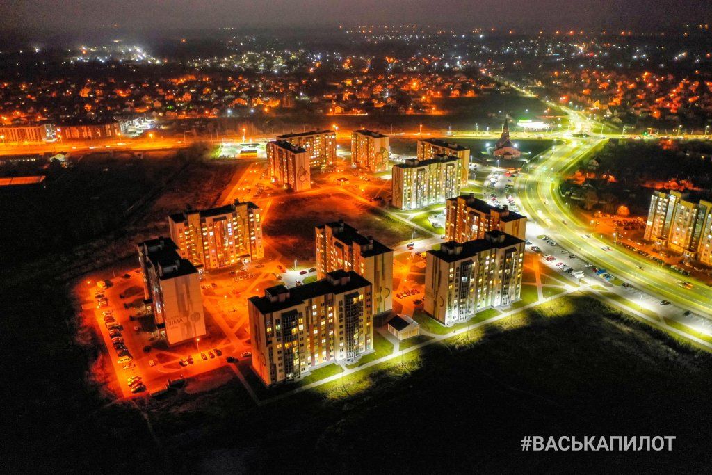 Ночной Брест с высоты