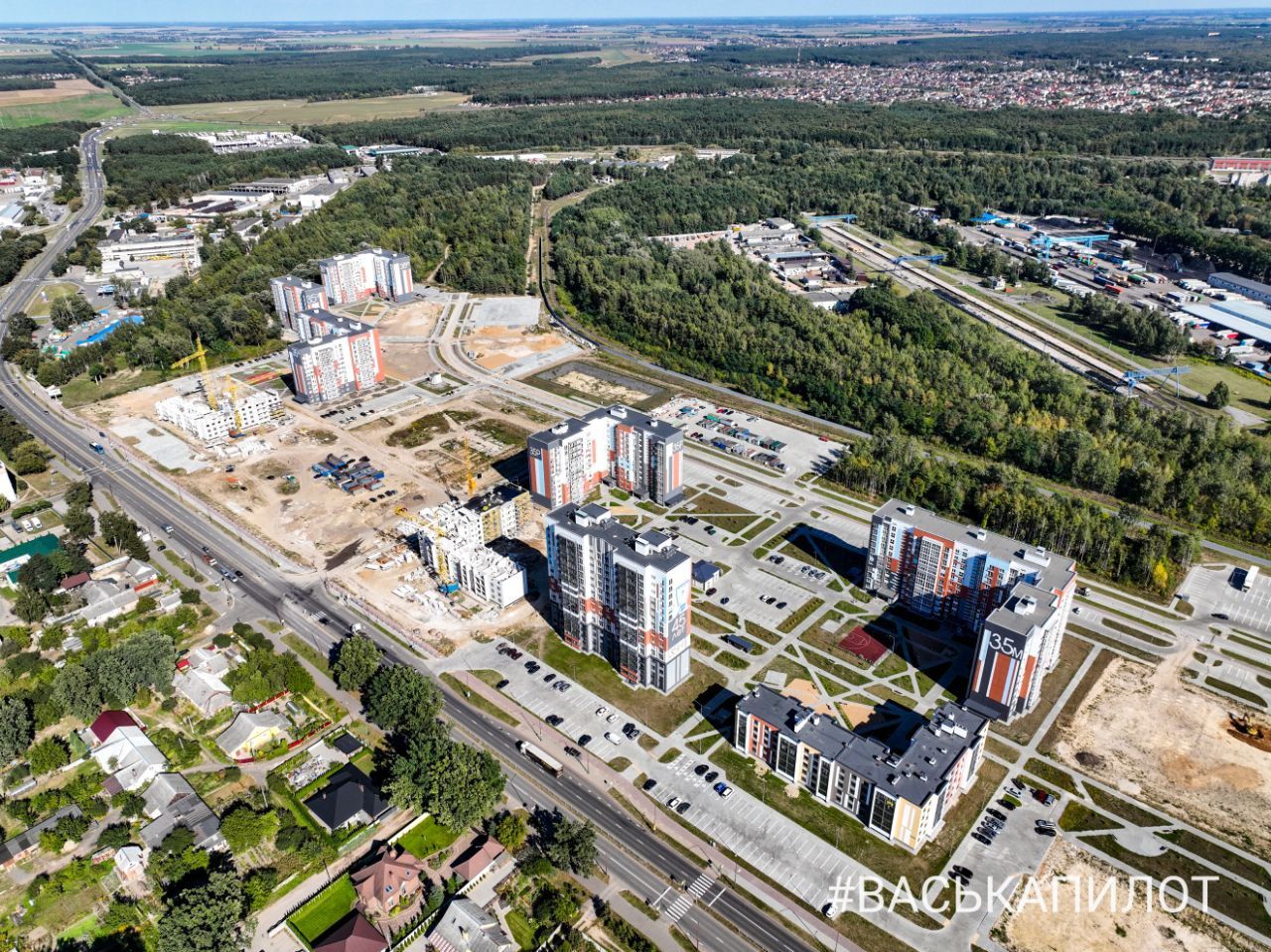 Смотрим с высоты на новый район на Л.Рябцева в Бресте