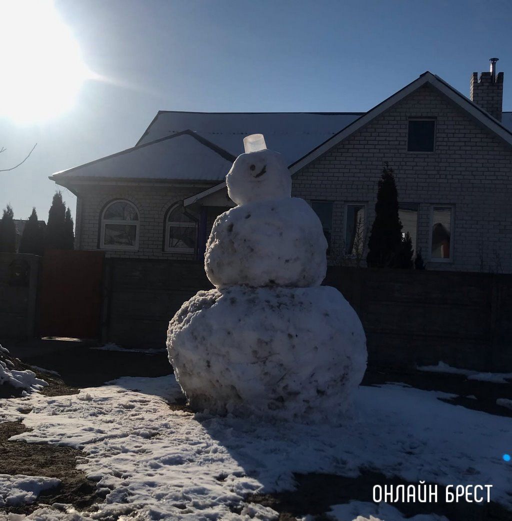 Читатель: Огромный снеговик слепили в Бресте.