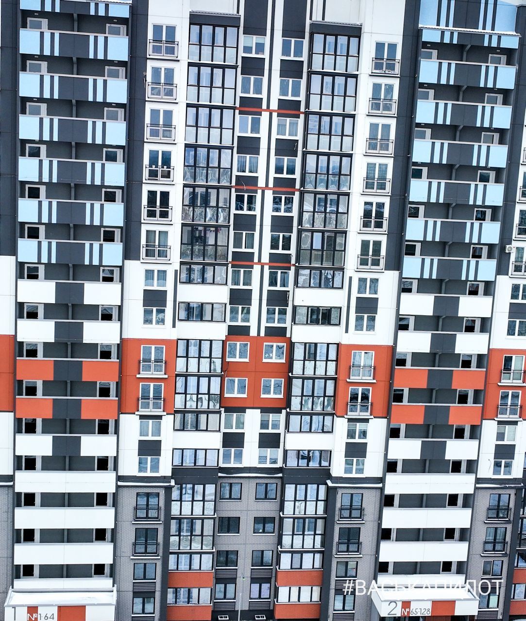 Зимний пролет над новым районом на ул. Л.Рябцева в Бресте