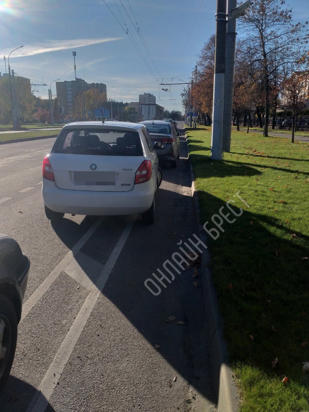 Читатель: Брест, ул. Я.Купалы. Можно ли здесь так оставлять автомобили?