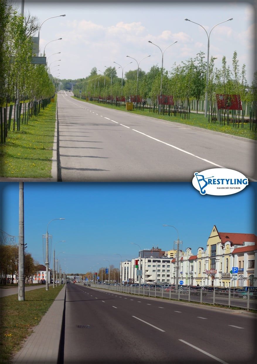 Как было раньше: Брест, проспект Машерова, дорога в Брестскую крепость