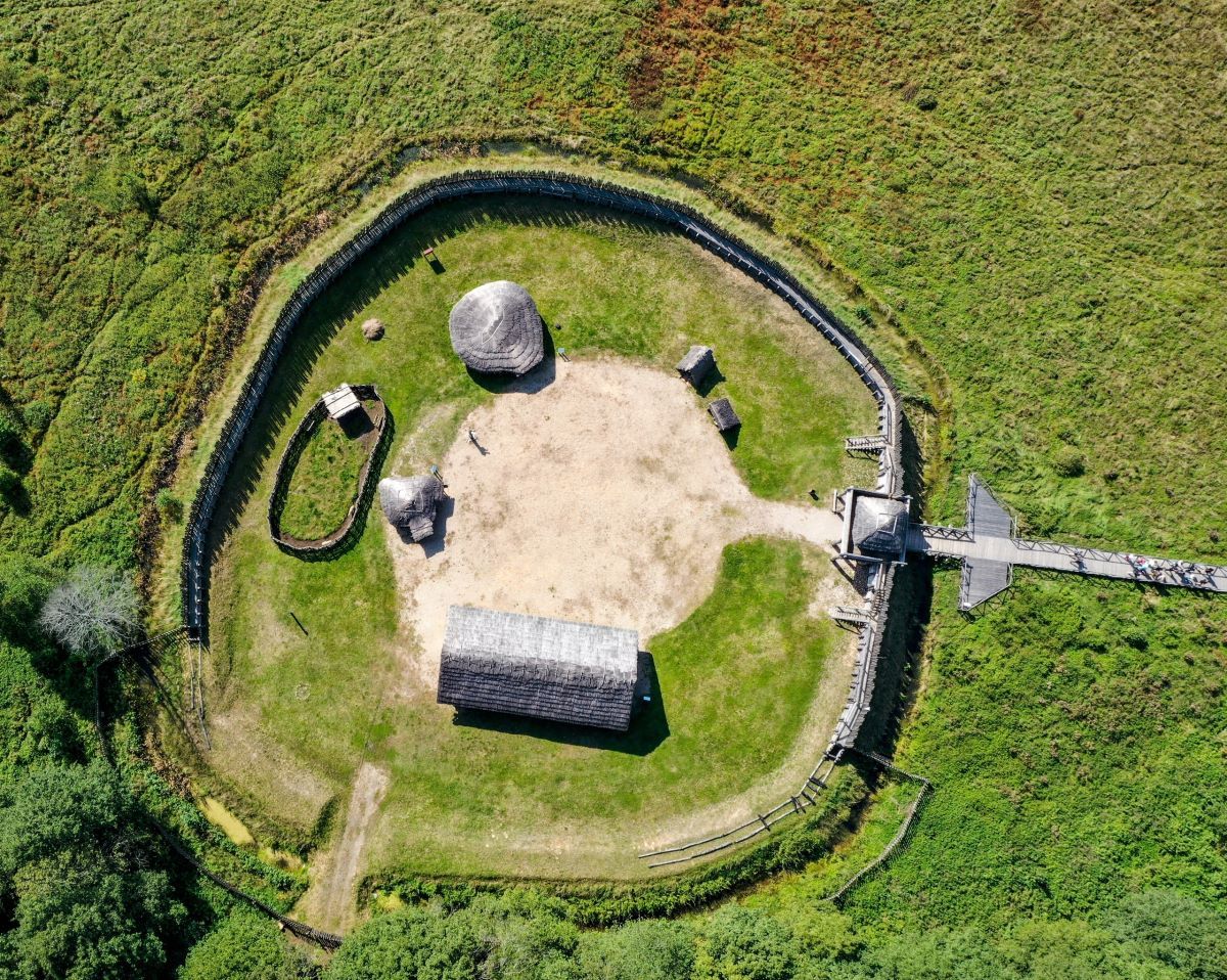 Посмотрите, как выглядит с высоты археологический музей под открытым небом в Беловежской пуще