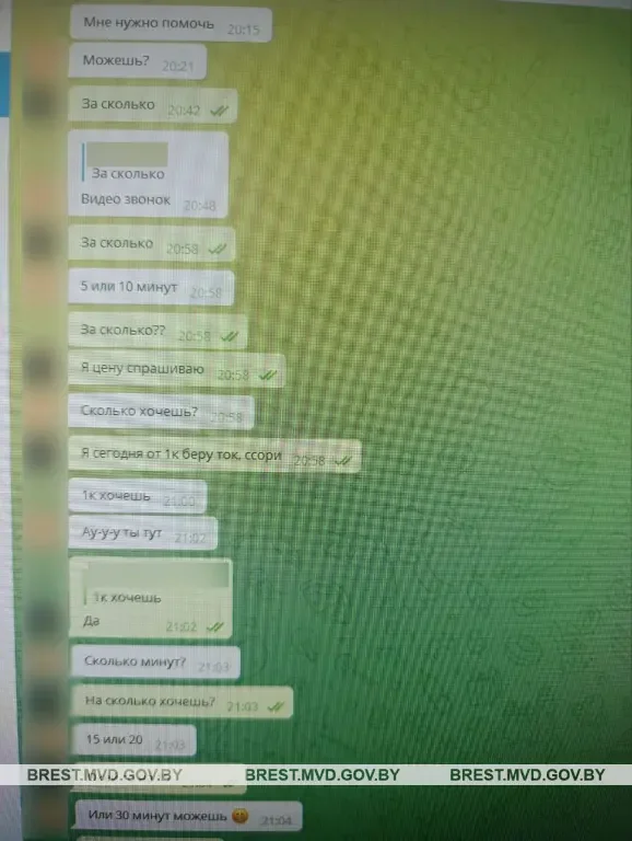 Пара из Брестской области пыталась заработать на продаже интимного контента