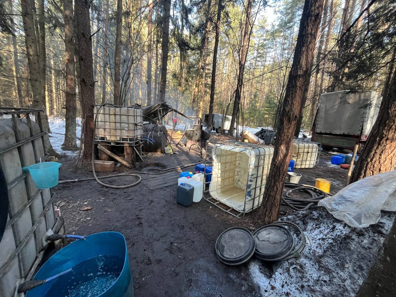 В Беларуси накрыли самогонный мини-завод в лесу