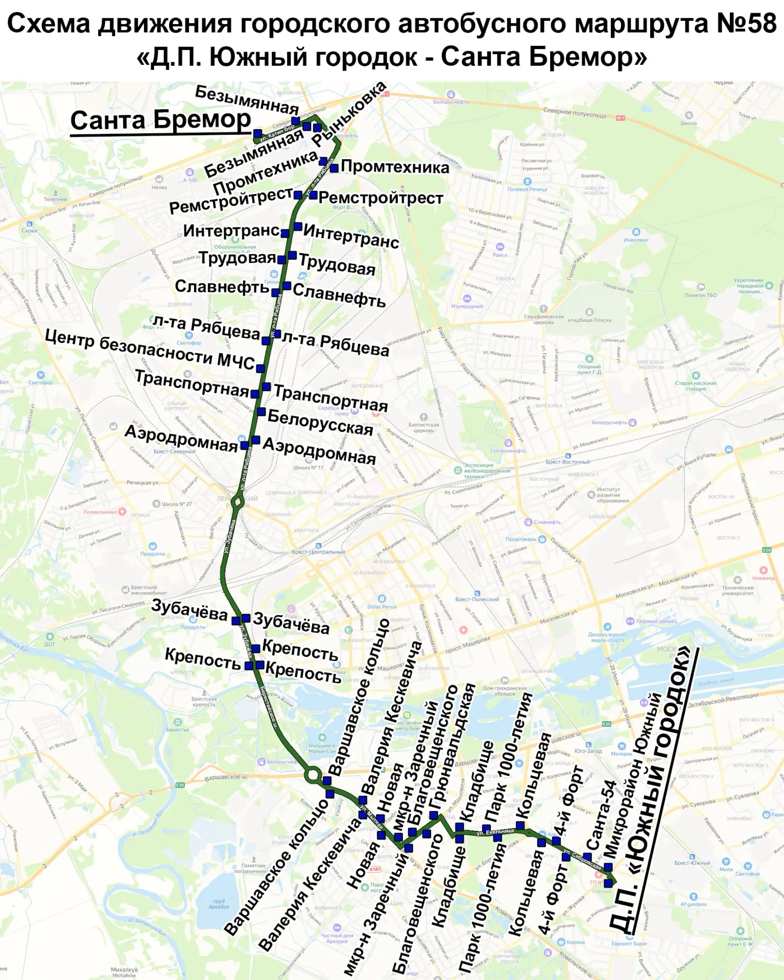 В Бресте запускают новый автобус №58: маршрут и расписание
