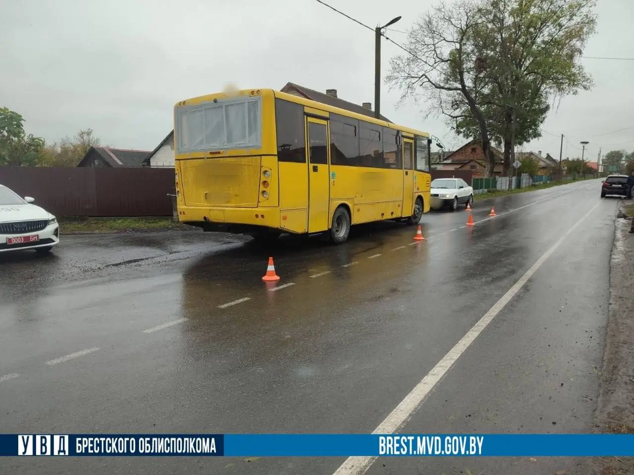 В Пинском районе под автобус попал 70-летний велосипедист