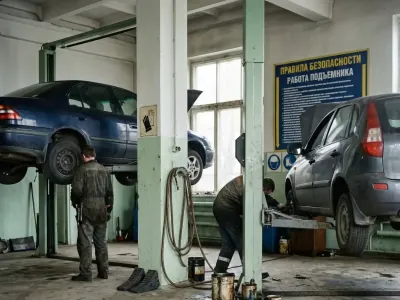 В Беларуси на работника автосервиса упала машина — вот как это произошло