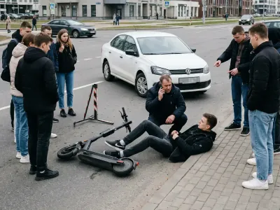 Девушка на самокате не уступила троллейбусу — момент ДТП попал на видео